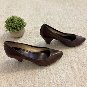 FRYE Regina Pump Brown Leather Heeled Shoes